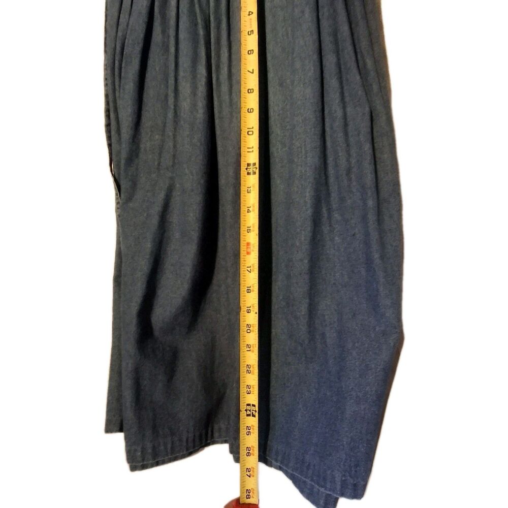 Vtg STYLE Denim Dress Sz L Sleeveless Floral Embroidered Flared Waist Tie 79552 - Picture 12 of 12